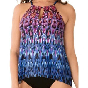 Miracle Suit  Vesuvio Peep Hole Tankini Colorful Metallic Bikini Top: 10